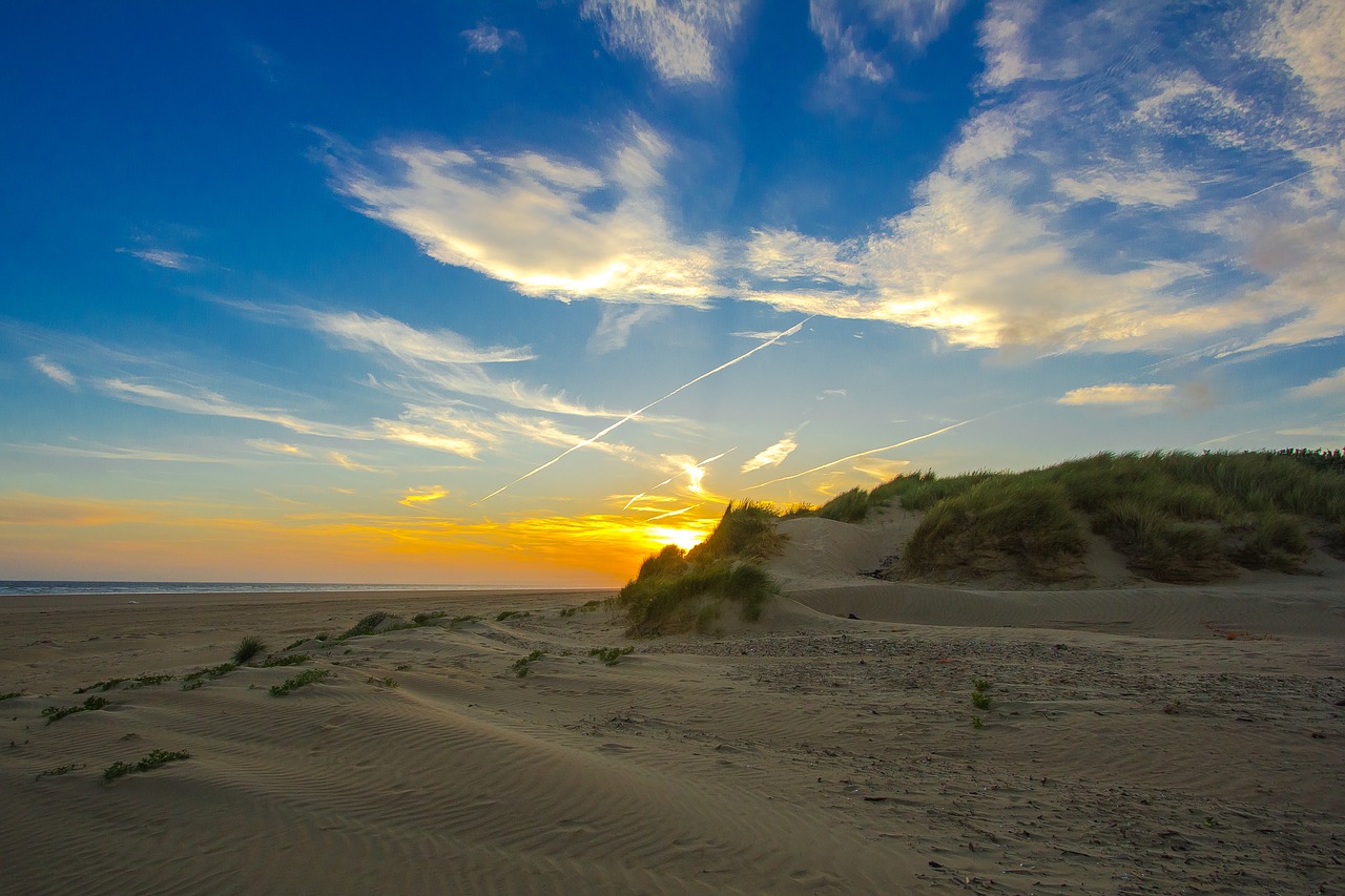 sunset ocean sand free photo