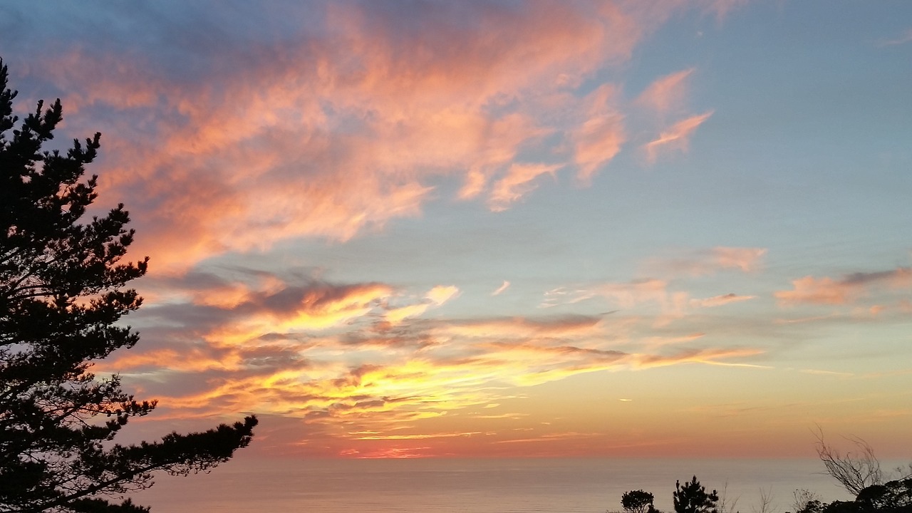 sunset ocean sky free photo
