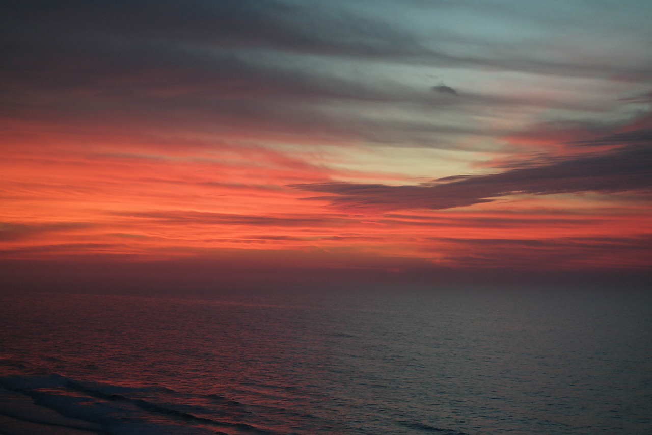 sunset ocean sun free photo