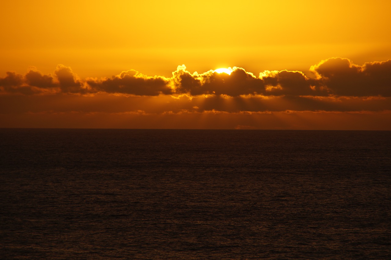 sunset sea ocean free photo