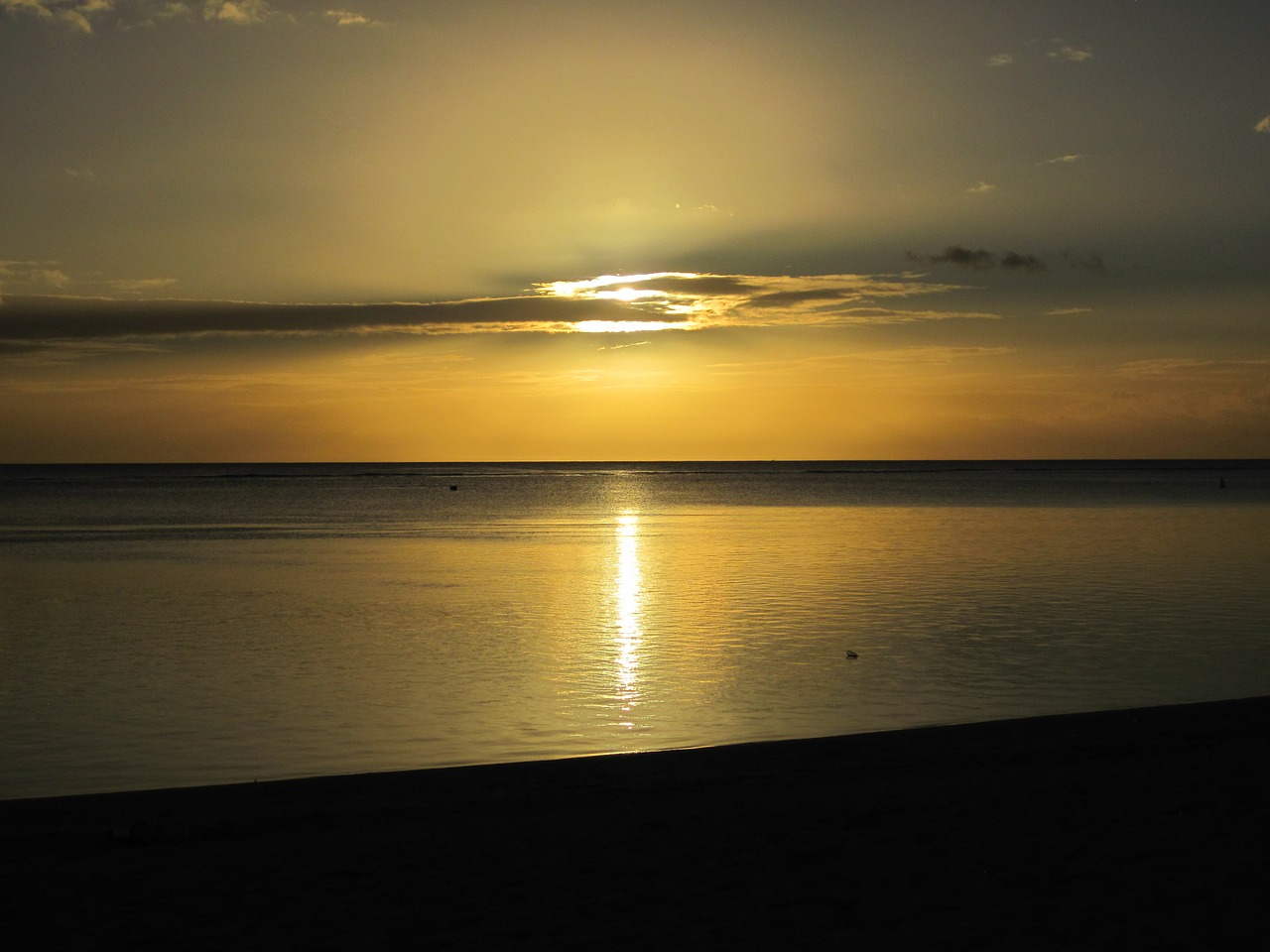 sunset beach water free photo