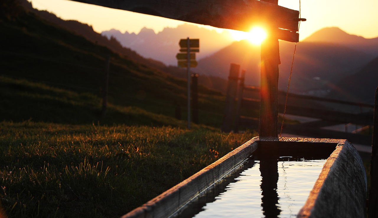 sunset austria mountains free photo