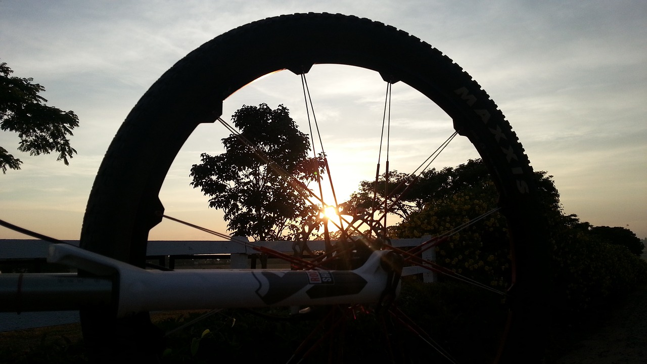 sunset wheel bike free photo