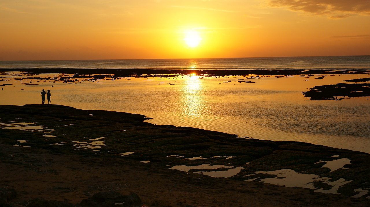 sunset bali sea free photo