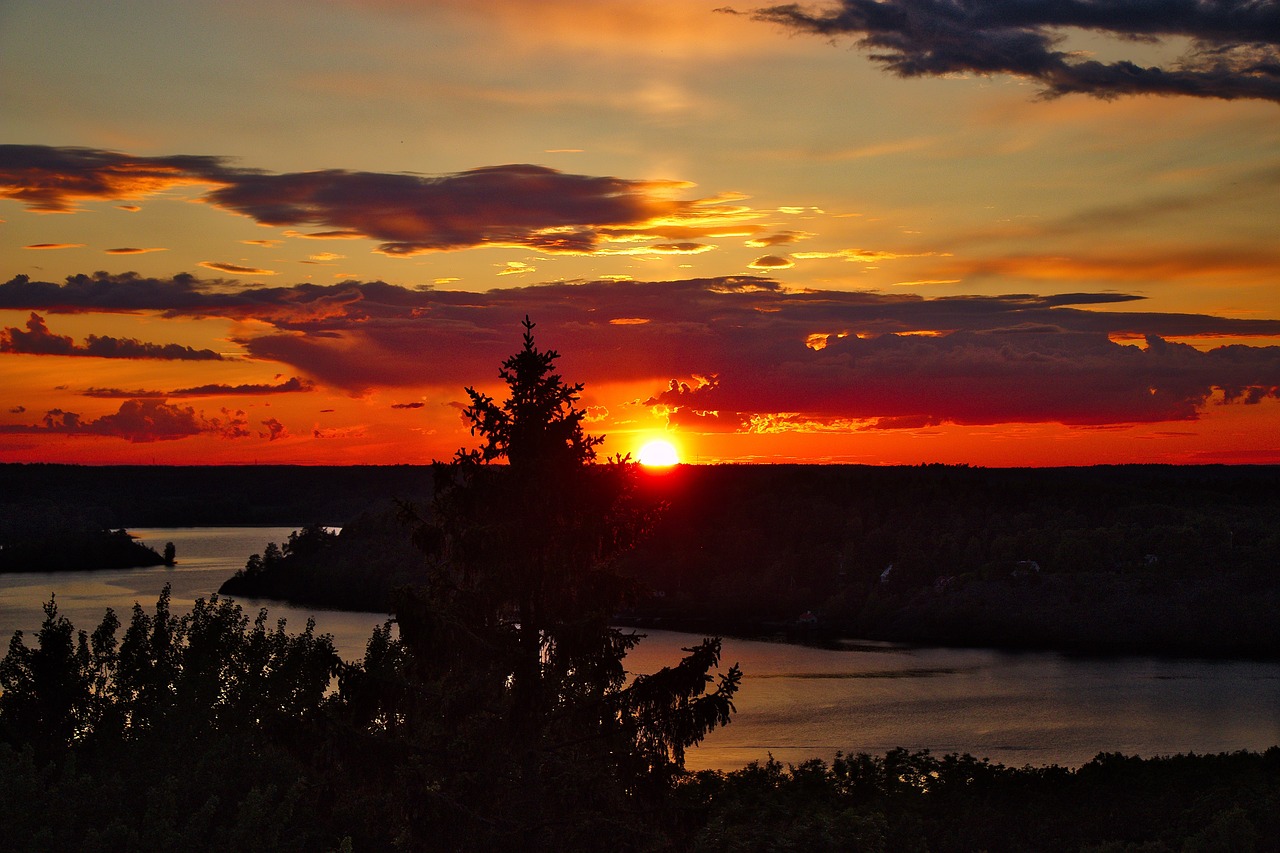 sunset stockholm sweden free photo