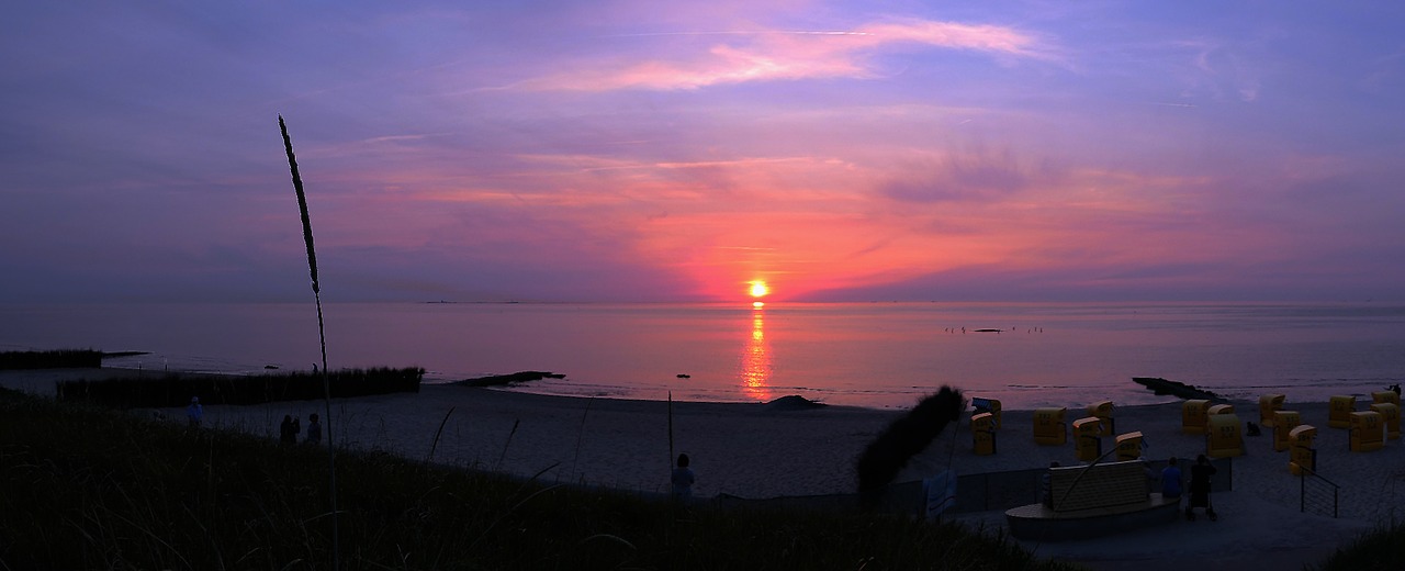 sunset afterglow beach free photo