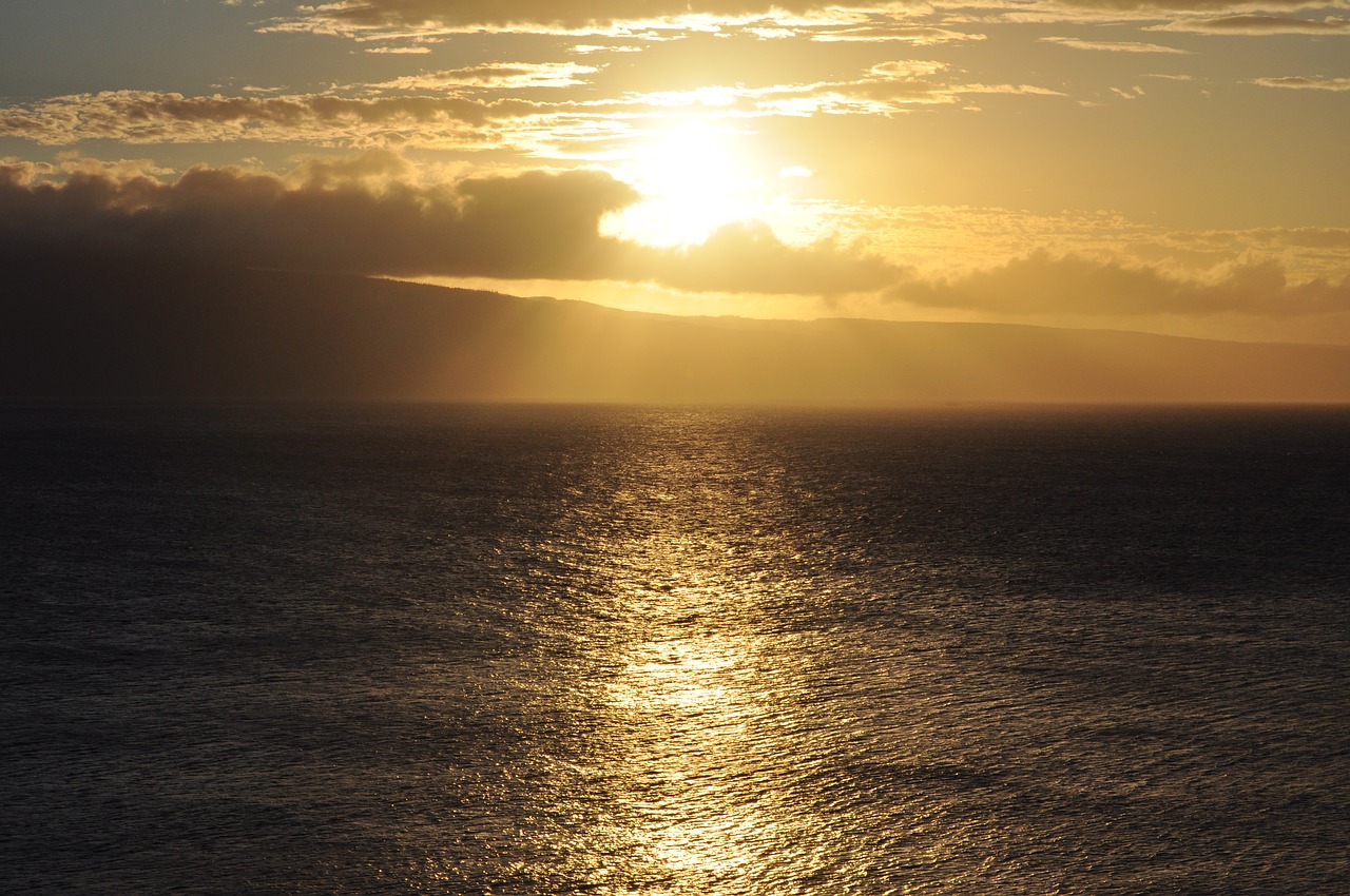 sunset ocean water free photo