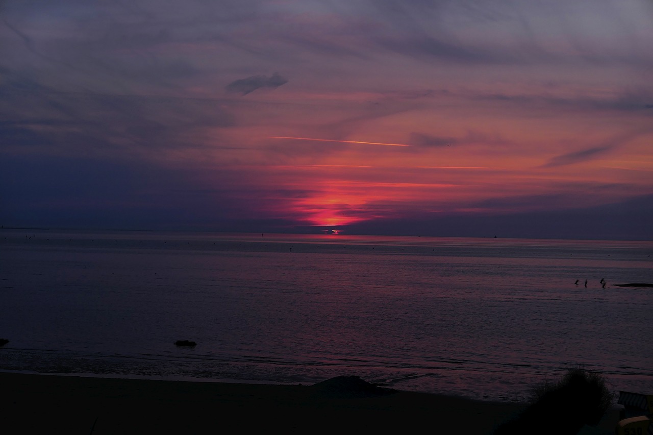 sunset afterglow beach free photo