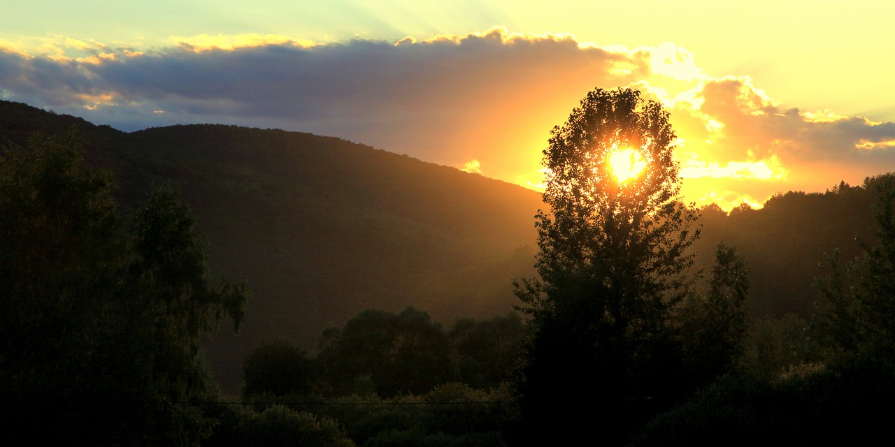 sunset mountains poland free photo