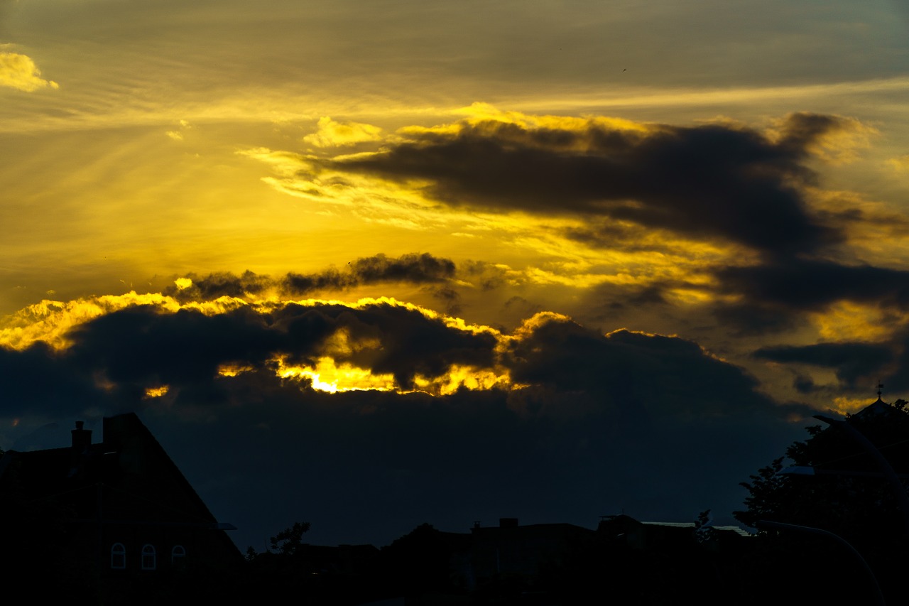 sunset kappeln clouds free photo