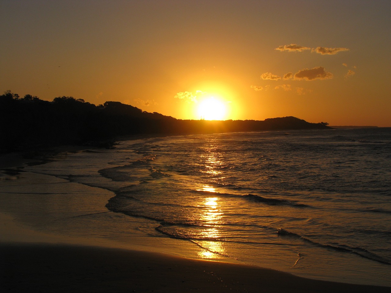 sunset ocean beach free photo