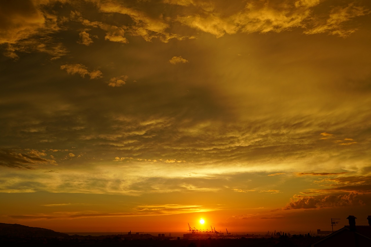 sunset evening sky abendstimmung free photo