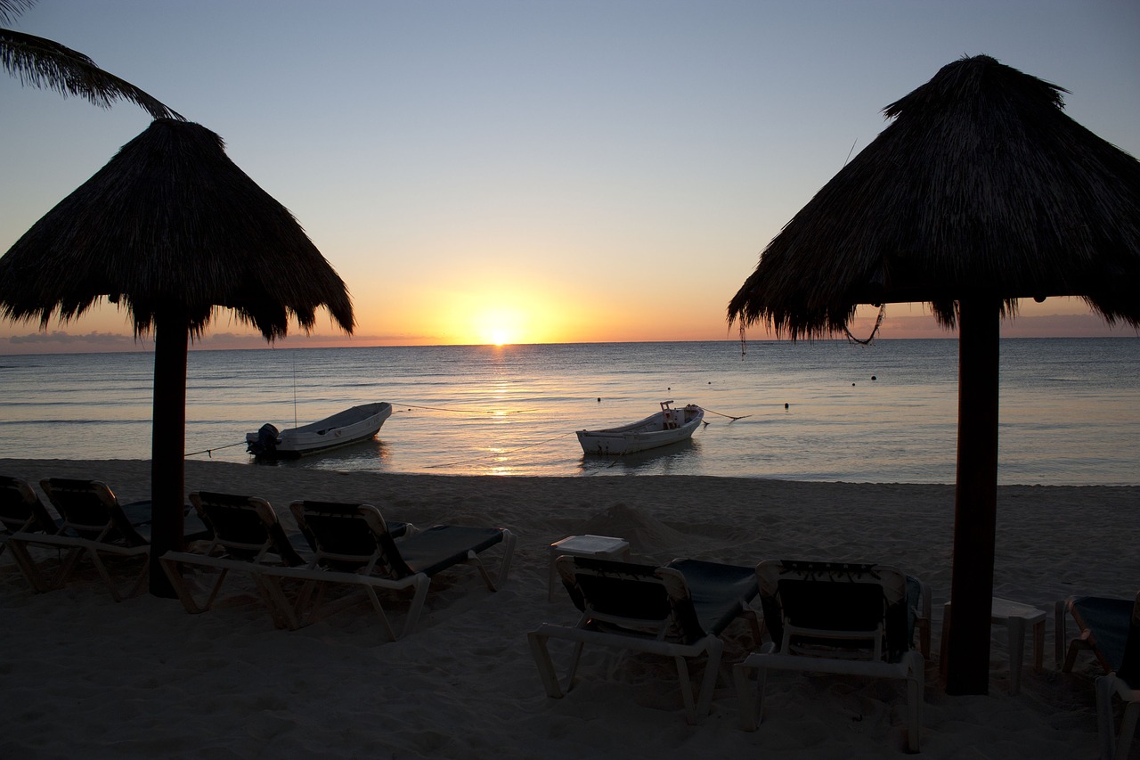 sunset mexico tulum free photo