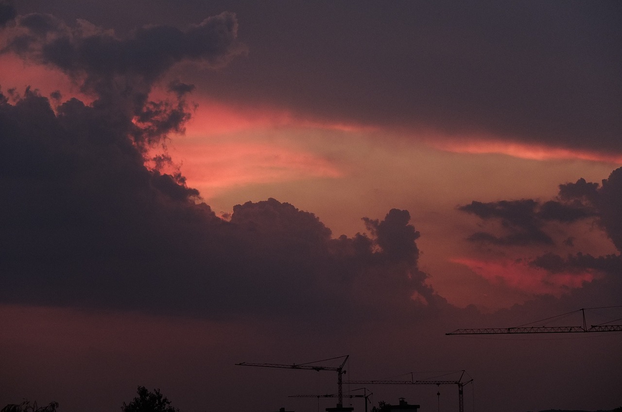 sunset evening sky clouds free photo