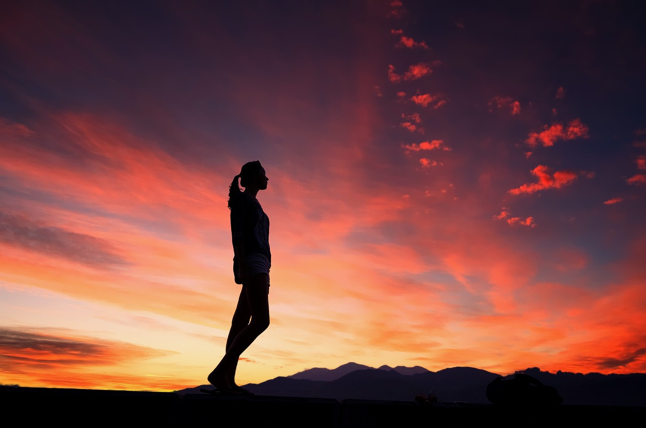 sunset silhouette sky free photo