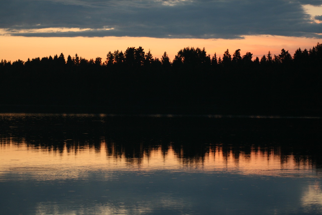 sunset calm nature free photo