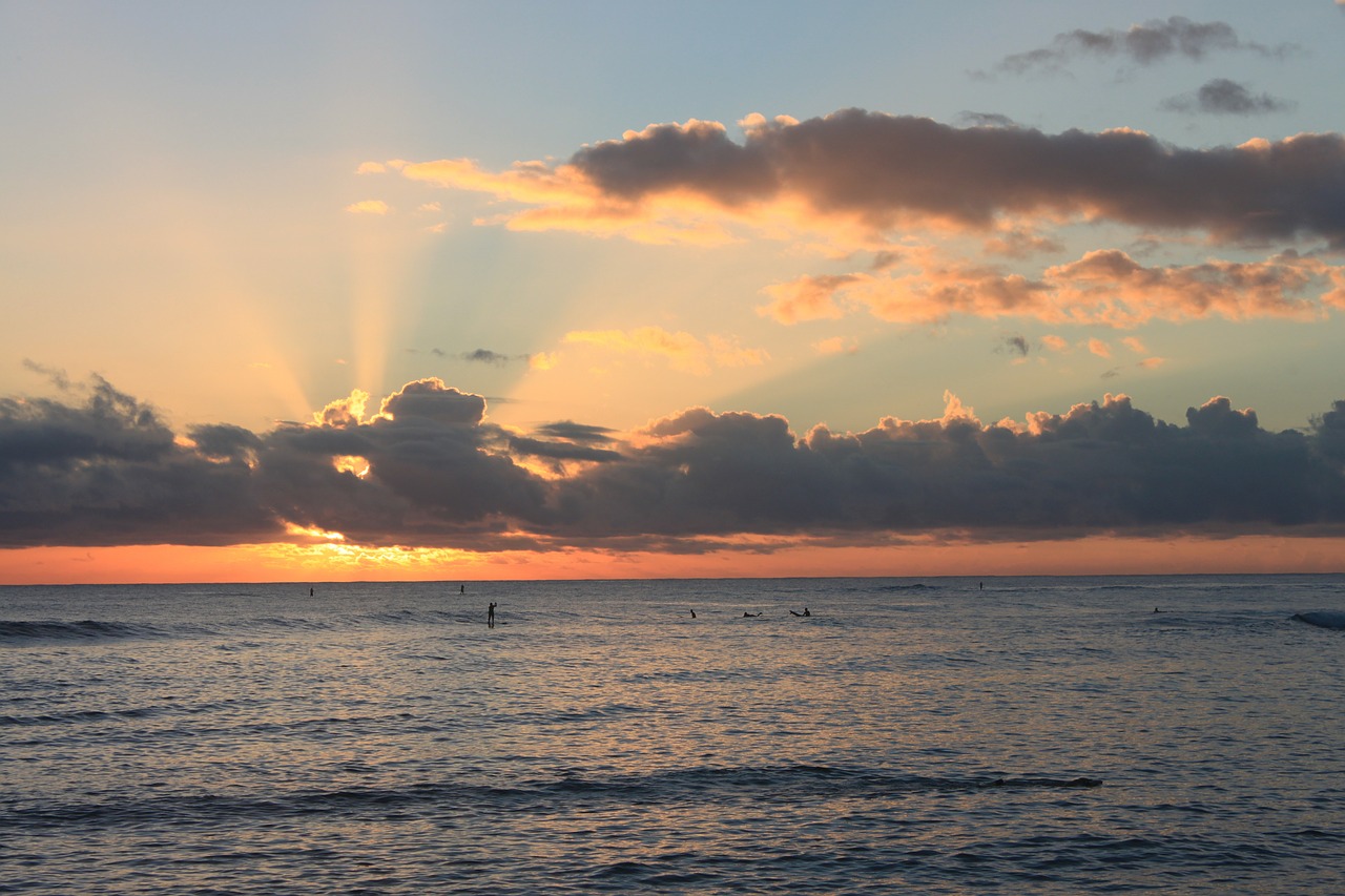 sunset kauai hawaii free photo