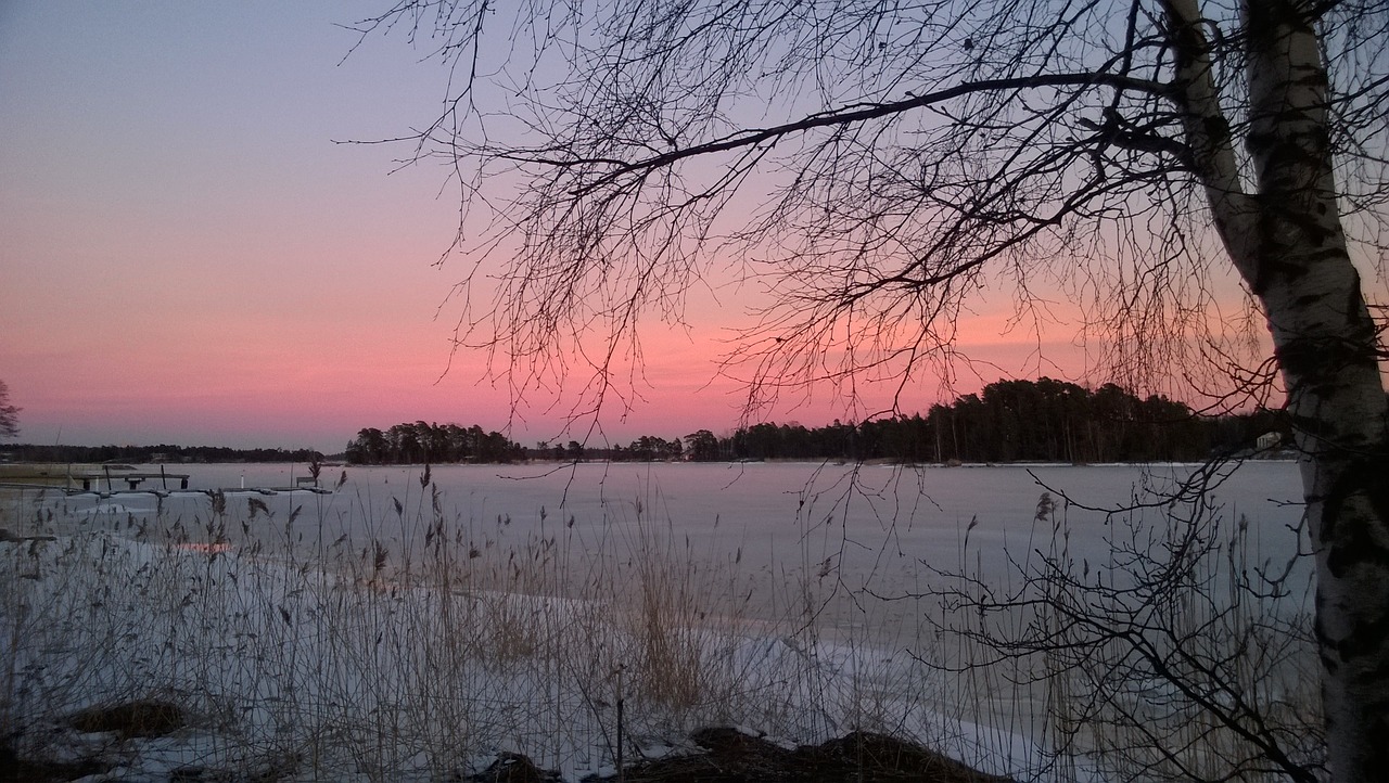 sunset winter landscape free photo