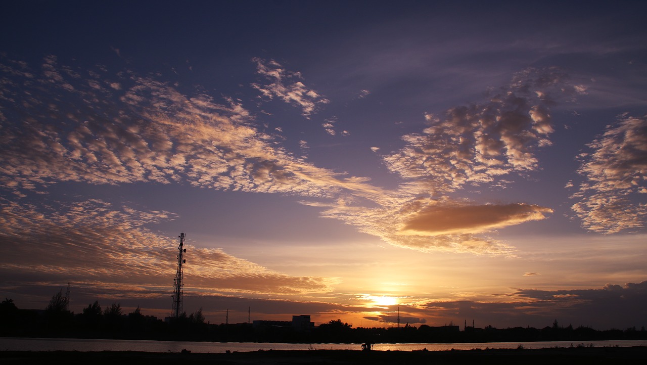 sunset lamnyong aceh free photo