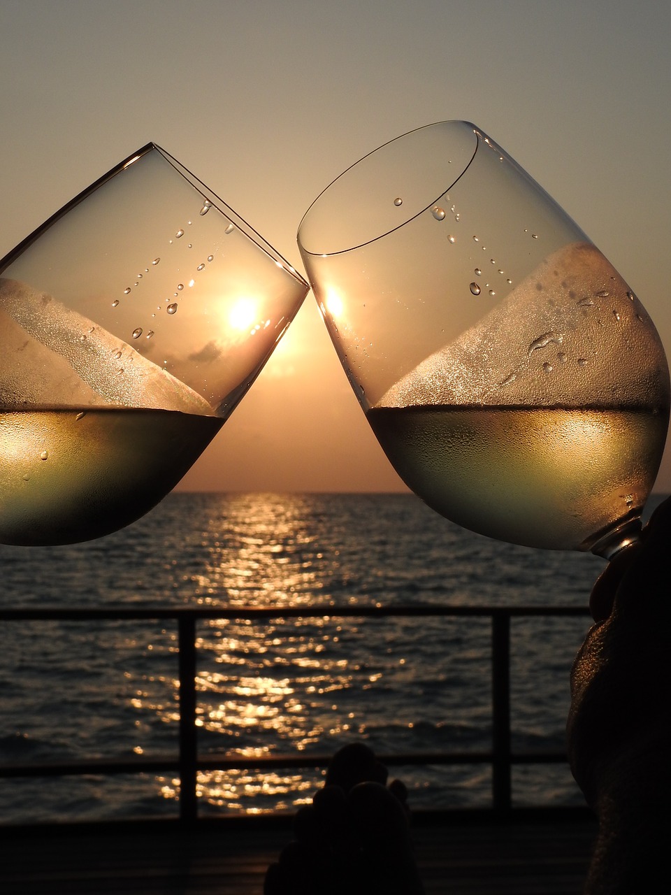 sunset wine glass romantic free photo