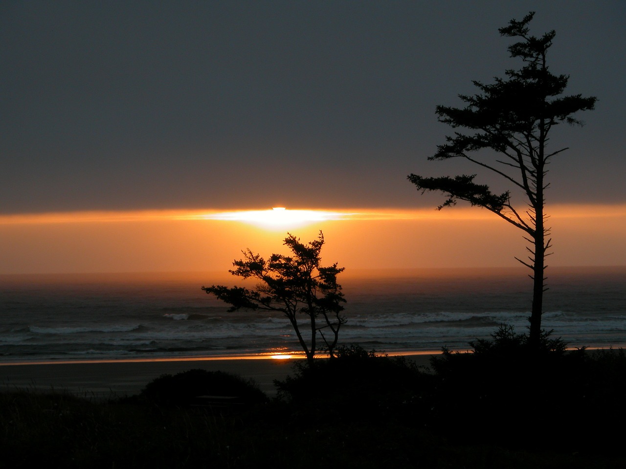 sunset pacific ocean oregon free photo