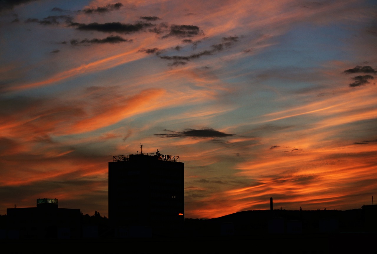 sunset clouds evening free photo