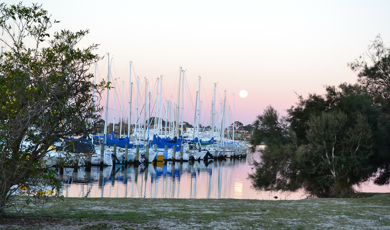 sunset australia yachts free photo