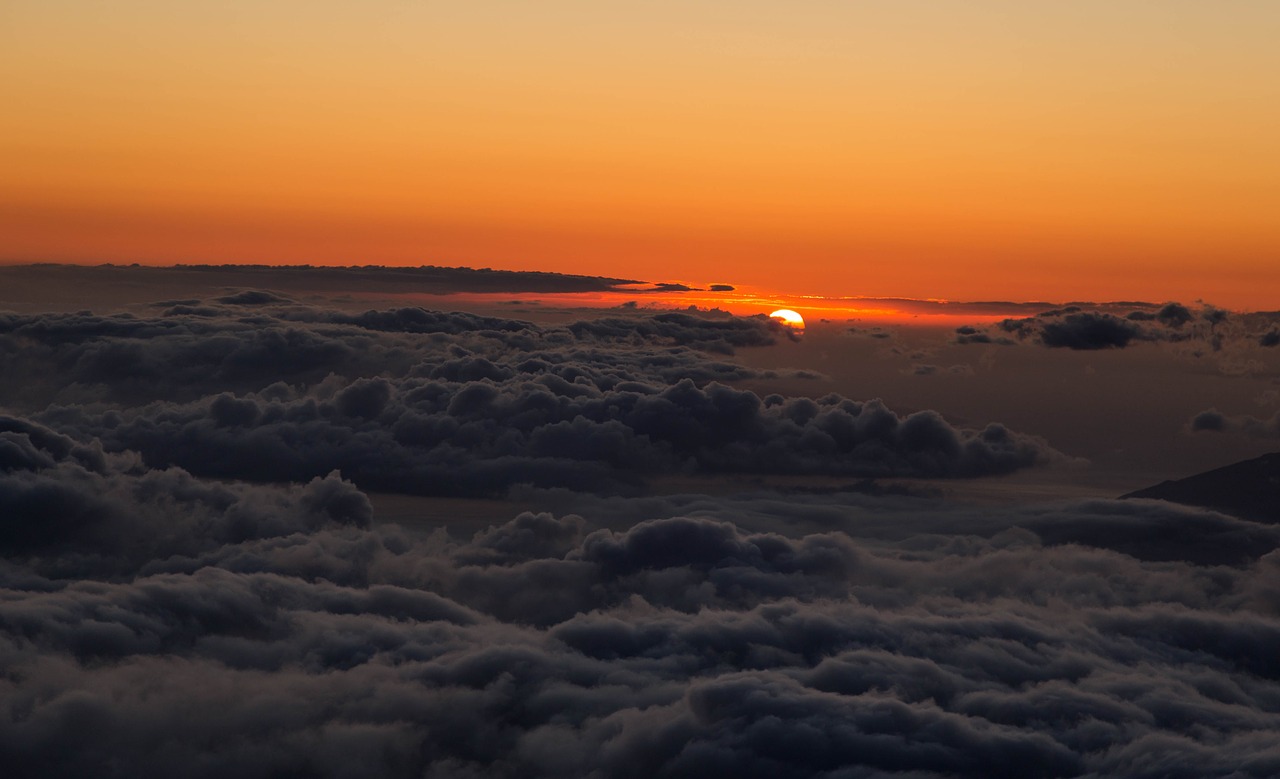 sunset clouds orange free photo