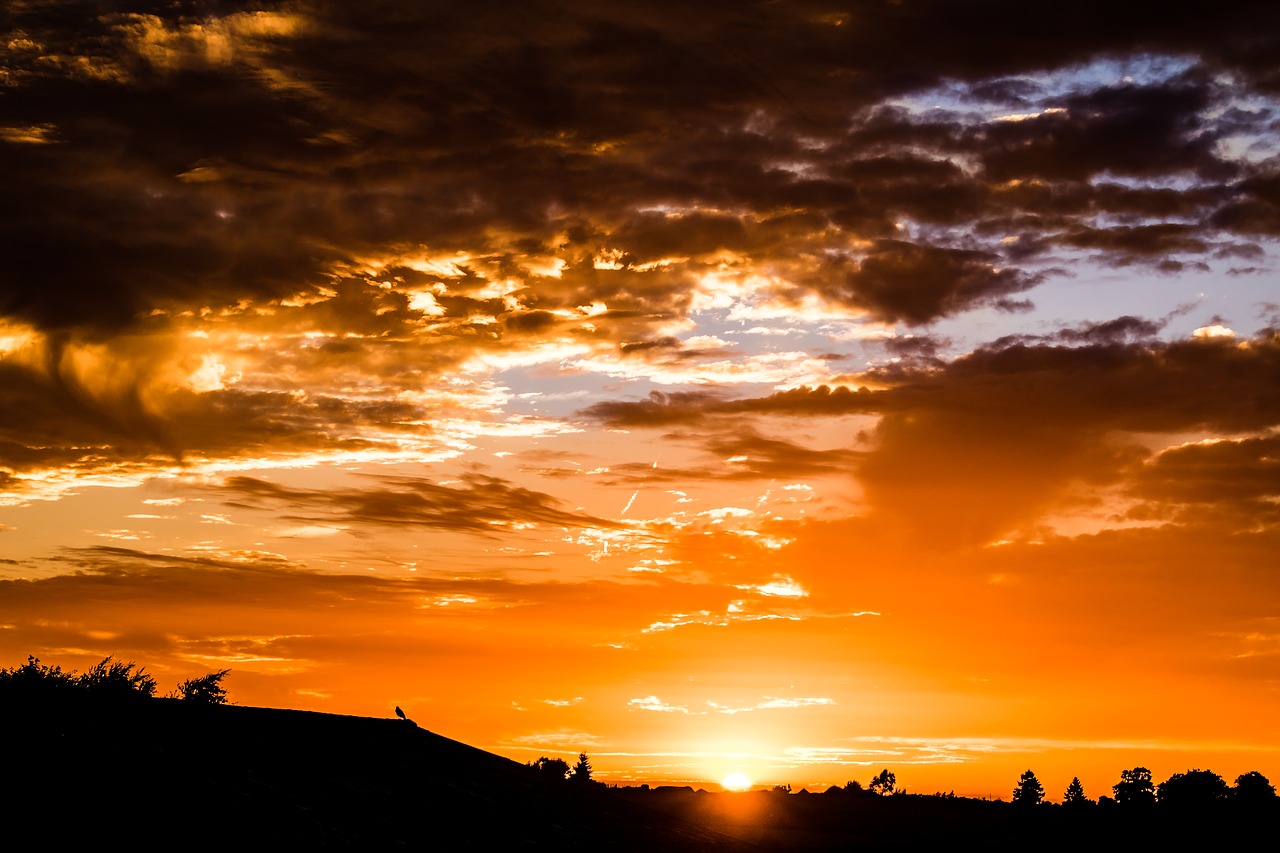 sunset setting sun evening sky free photo