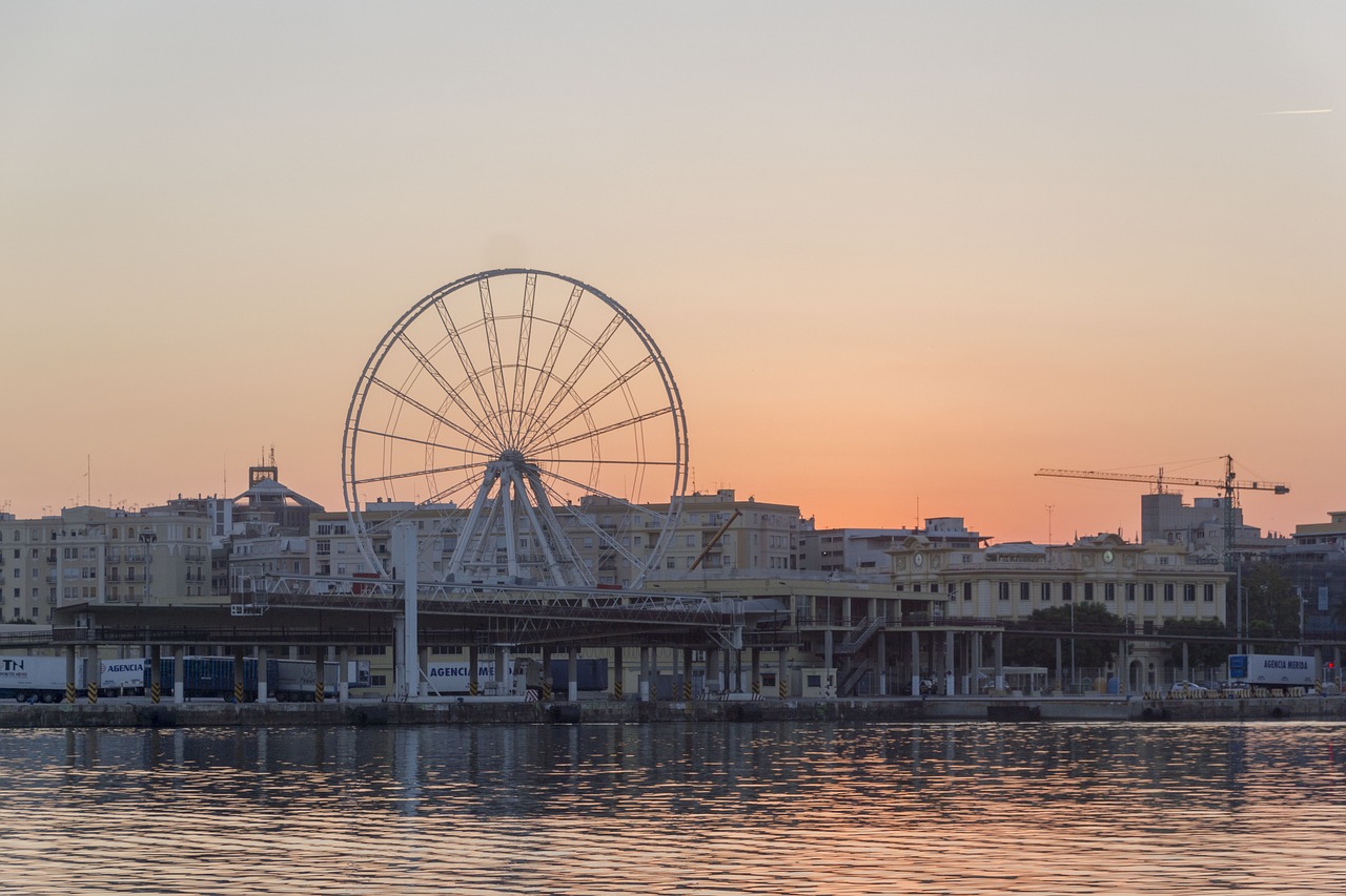 sunset noria malaga free photo