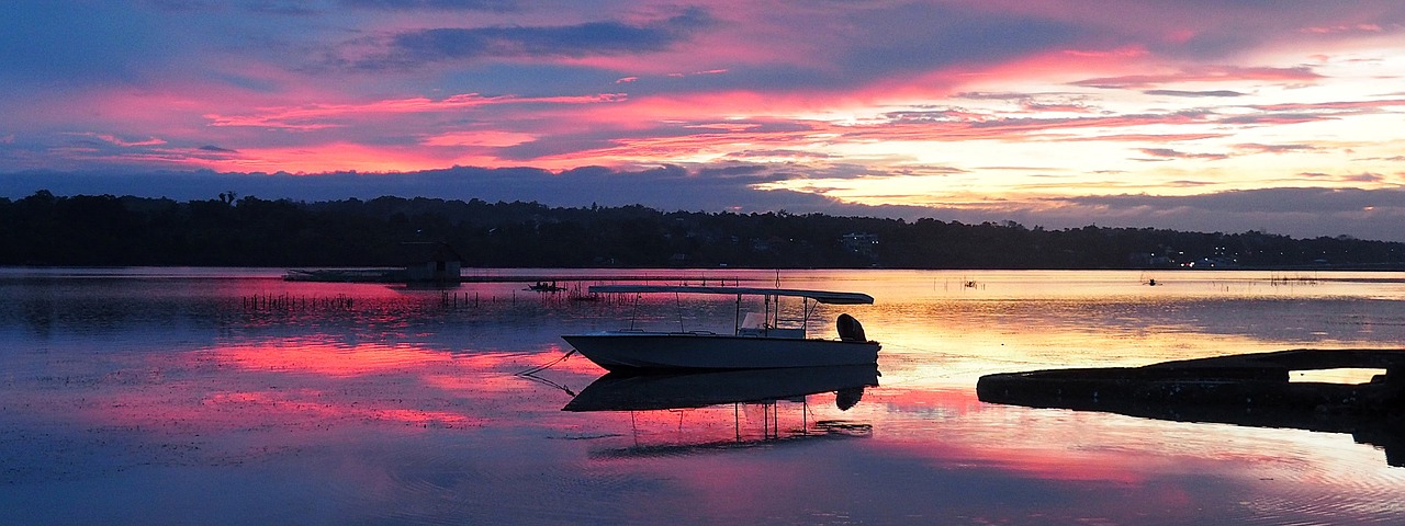 sunset boat philippines free photo