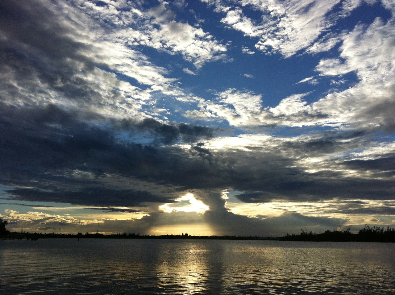 sunset nature river free photo