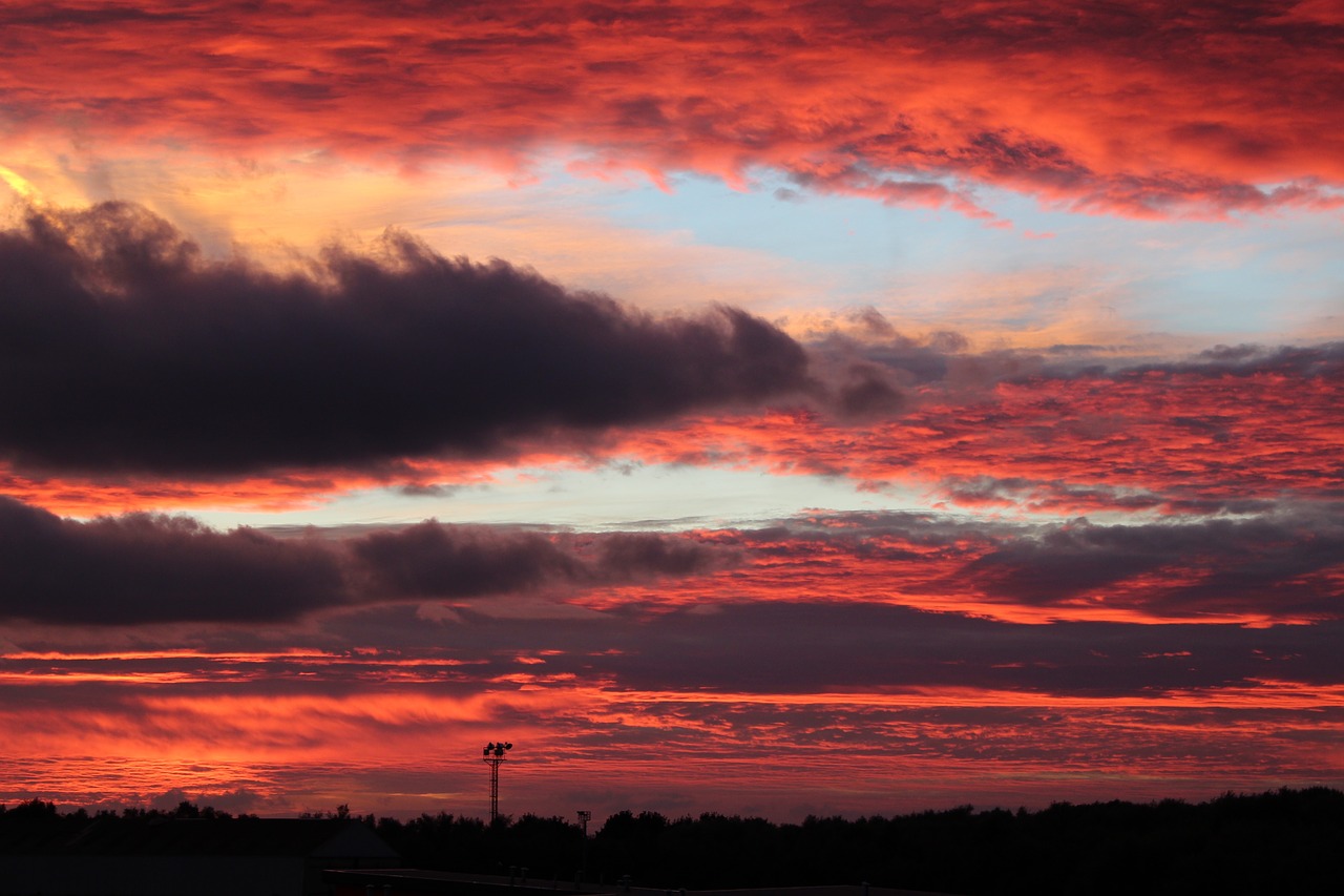 sunset clouds sky free photo