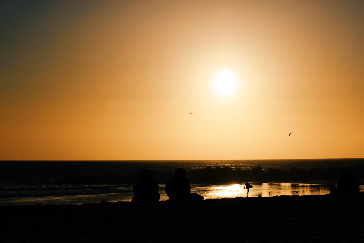 sunset dusk beach free photo