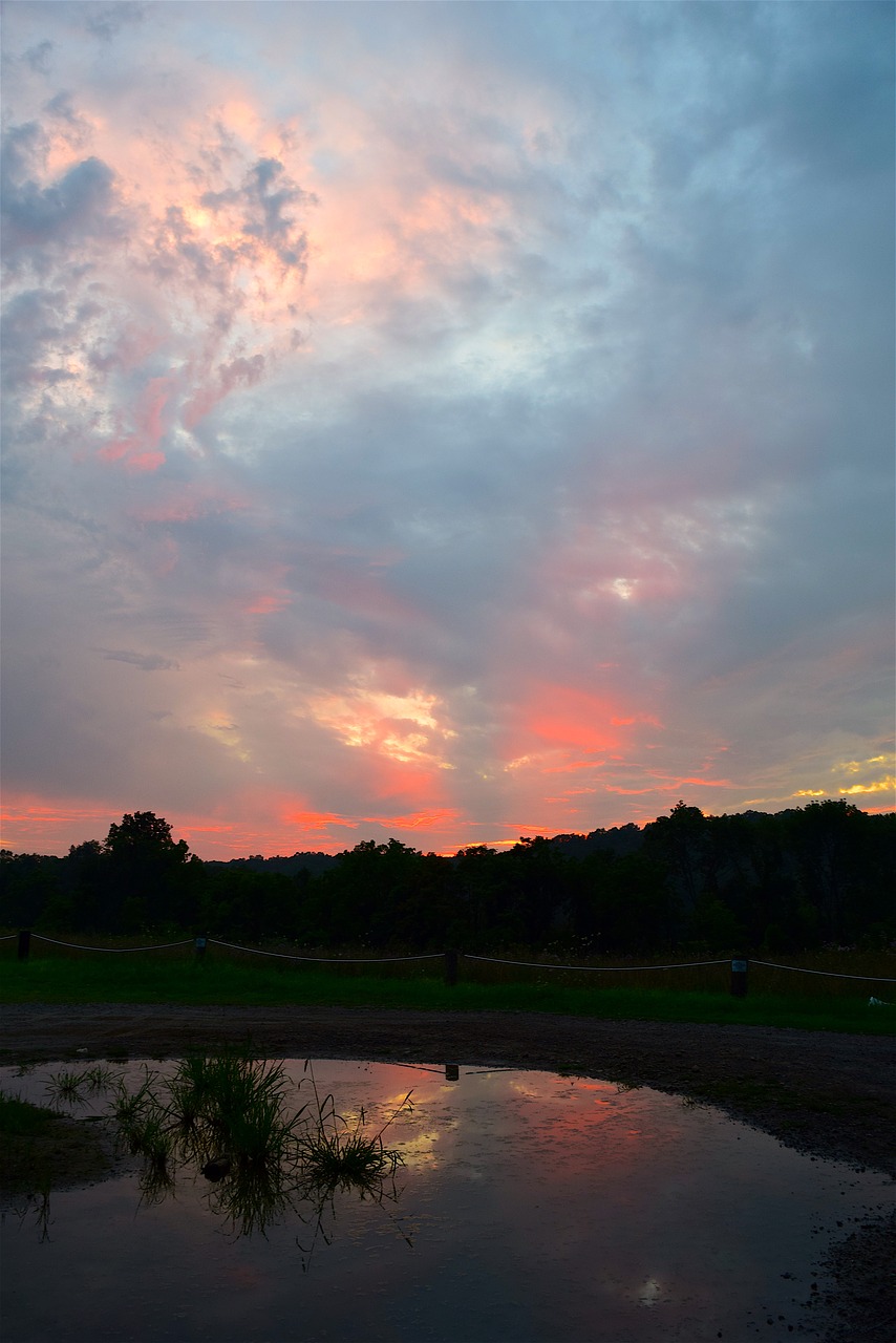 sunset clouds landscape free photo