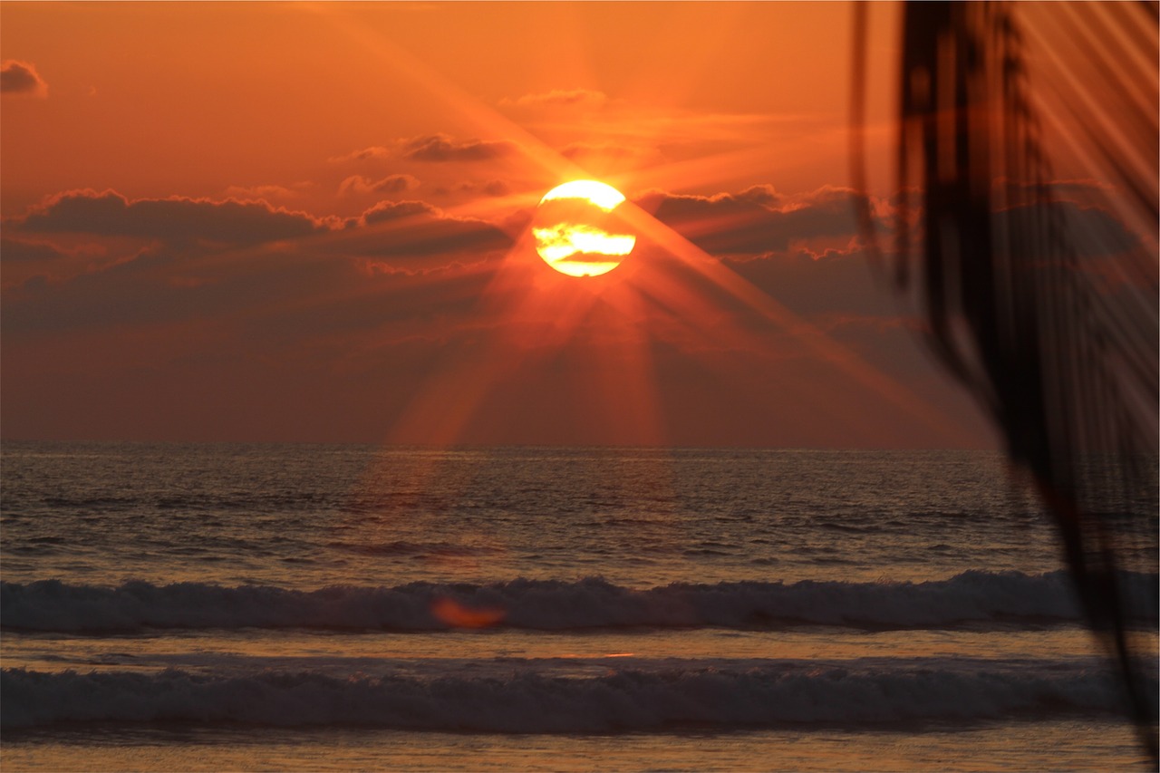 sunset dusk beach free photo