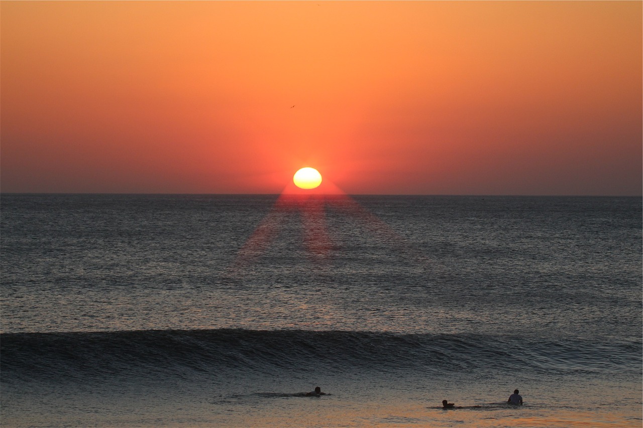 sunset dusk beach free photo