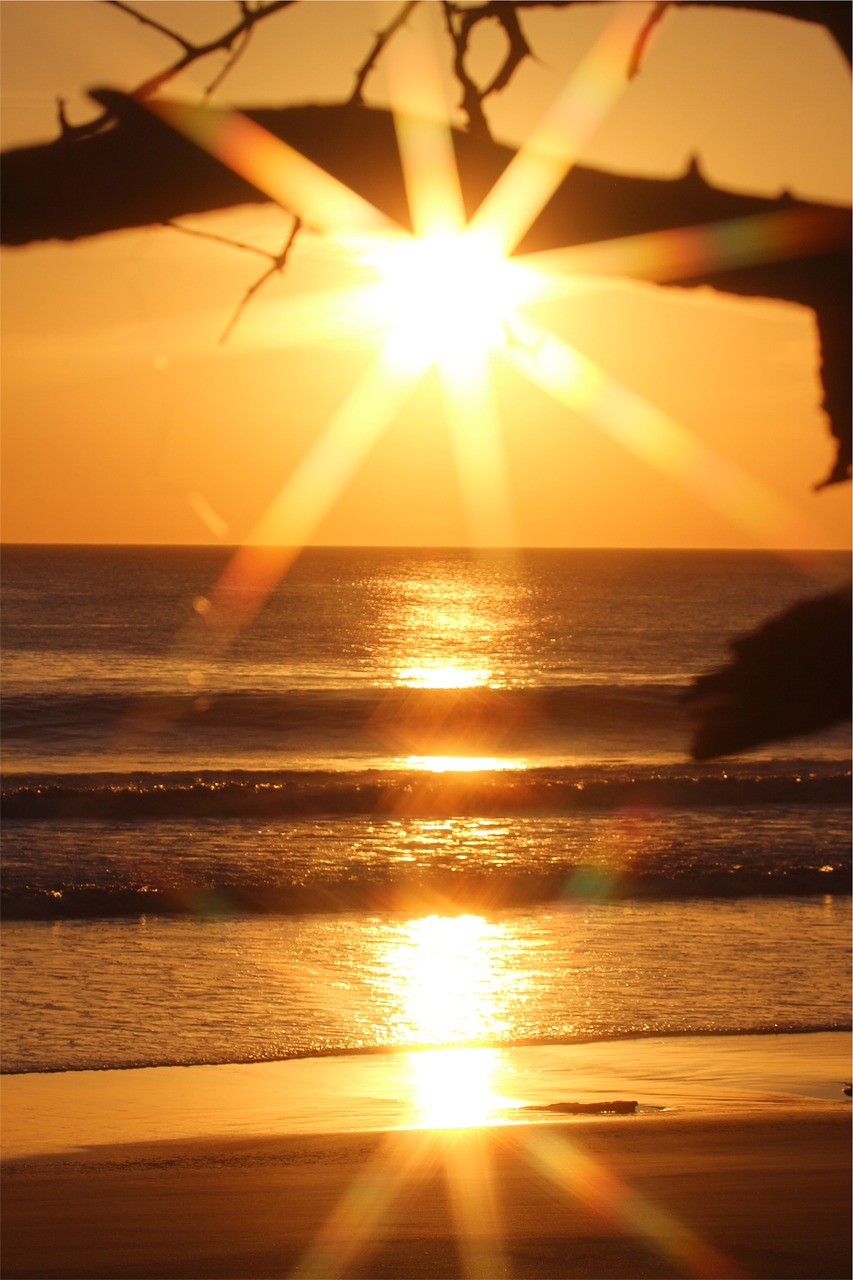 sunset dusk beach free photo