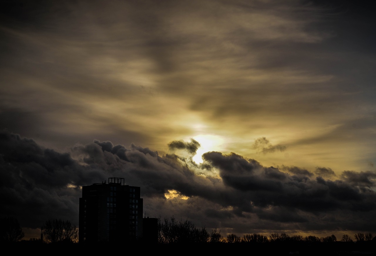 sunset sky clouds free photo