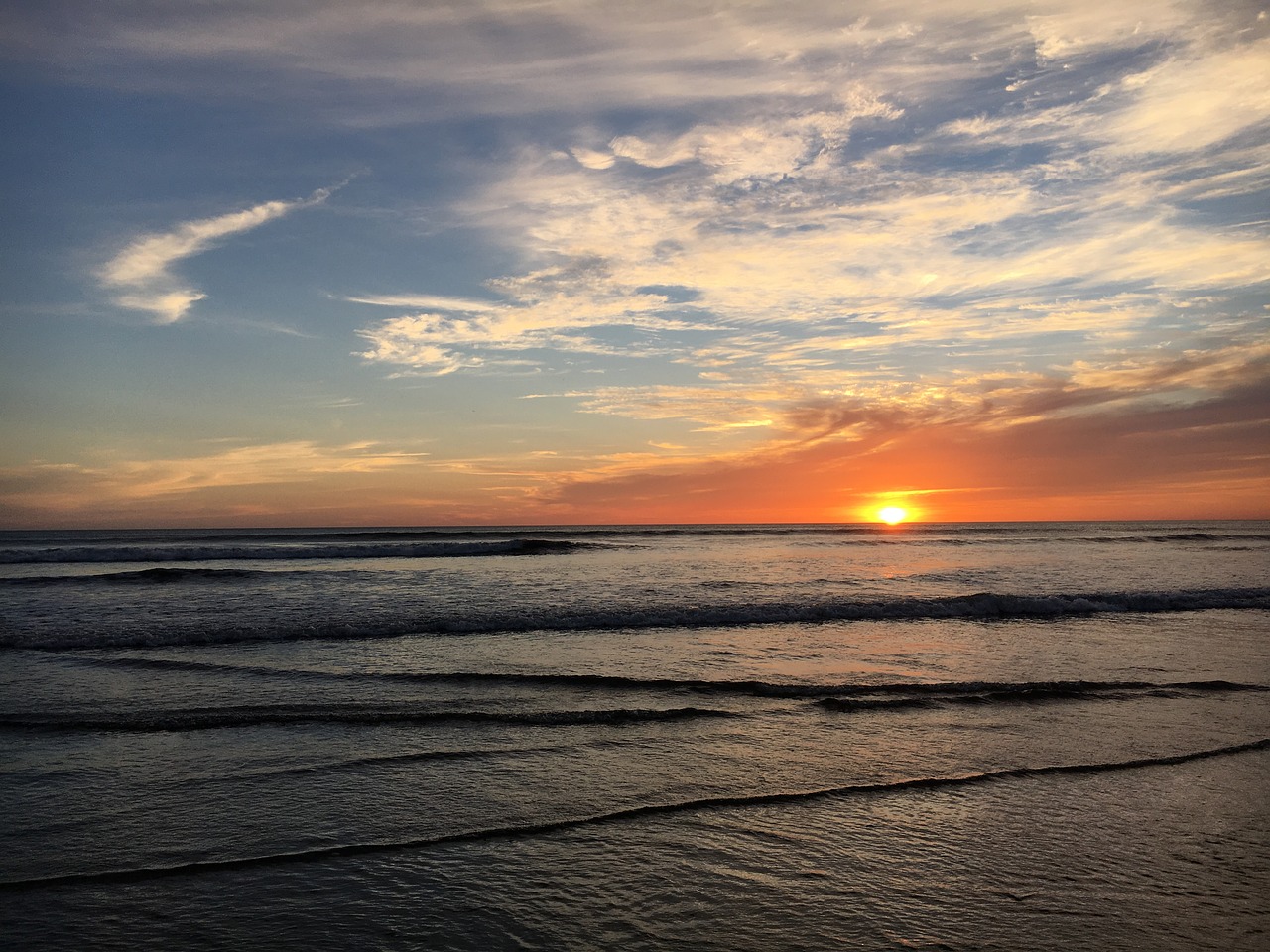 sunset beach nicaragua free photo