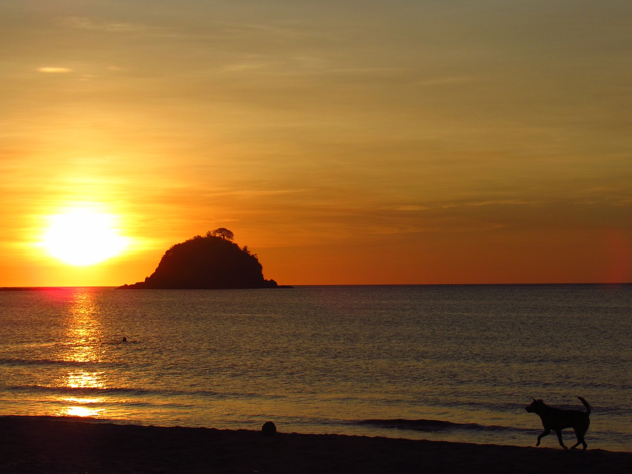 sunset beach island free photo