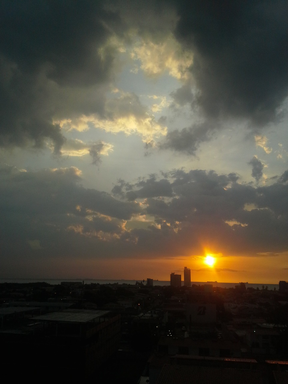 sunset dark clouds sun free photo