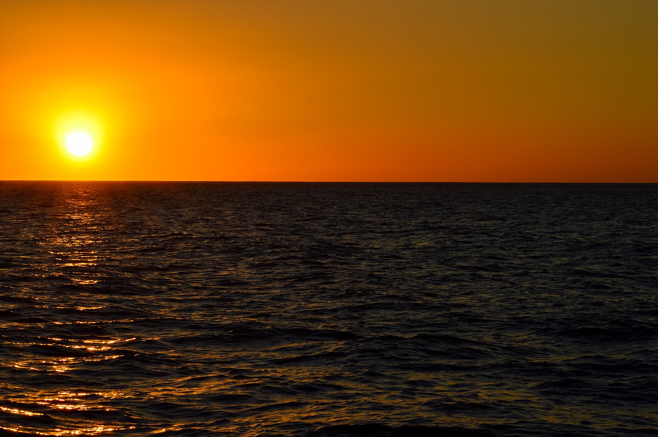 sunset sea ocean free photo