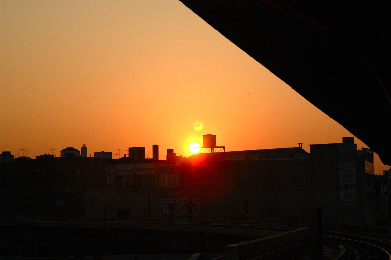 sunset brooklyn new york free photo