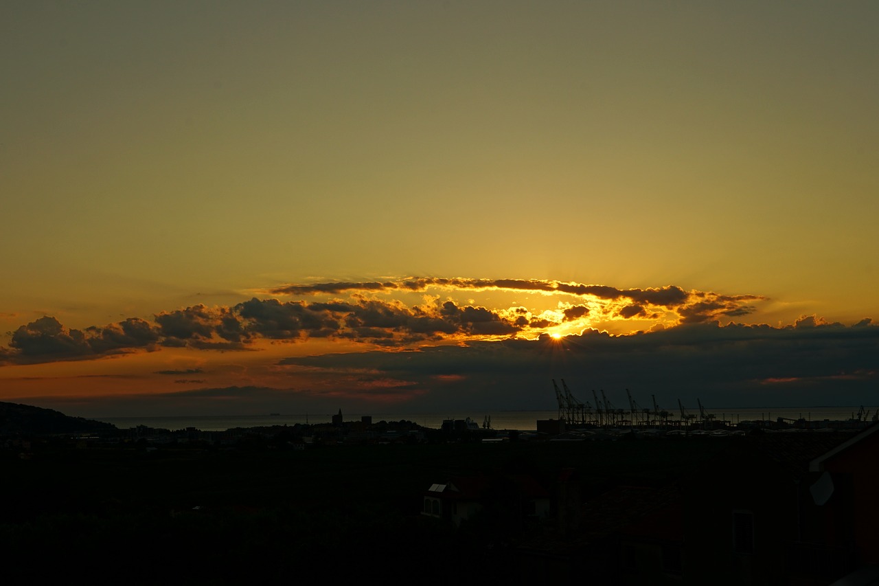 sunset clouds evening sky free photo