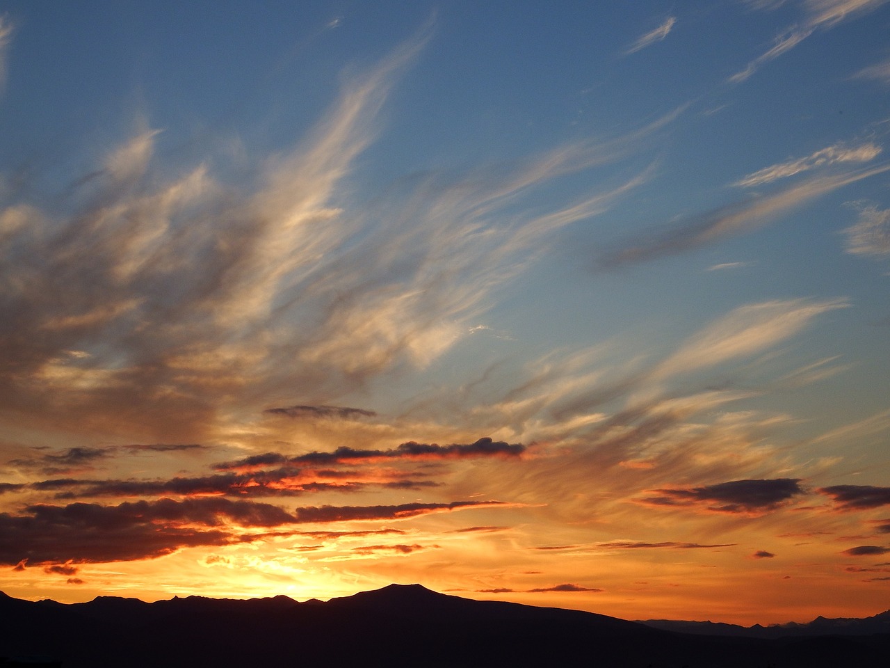 sunset clouds evening free photo