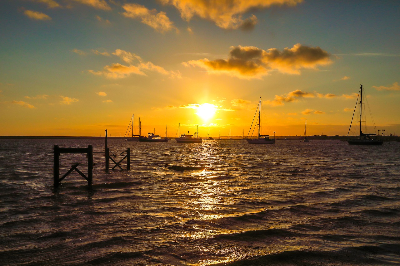 sunset yacht ocean free photo