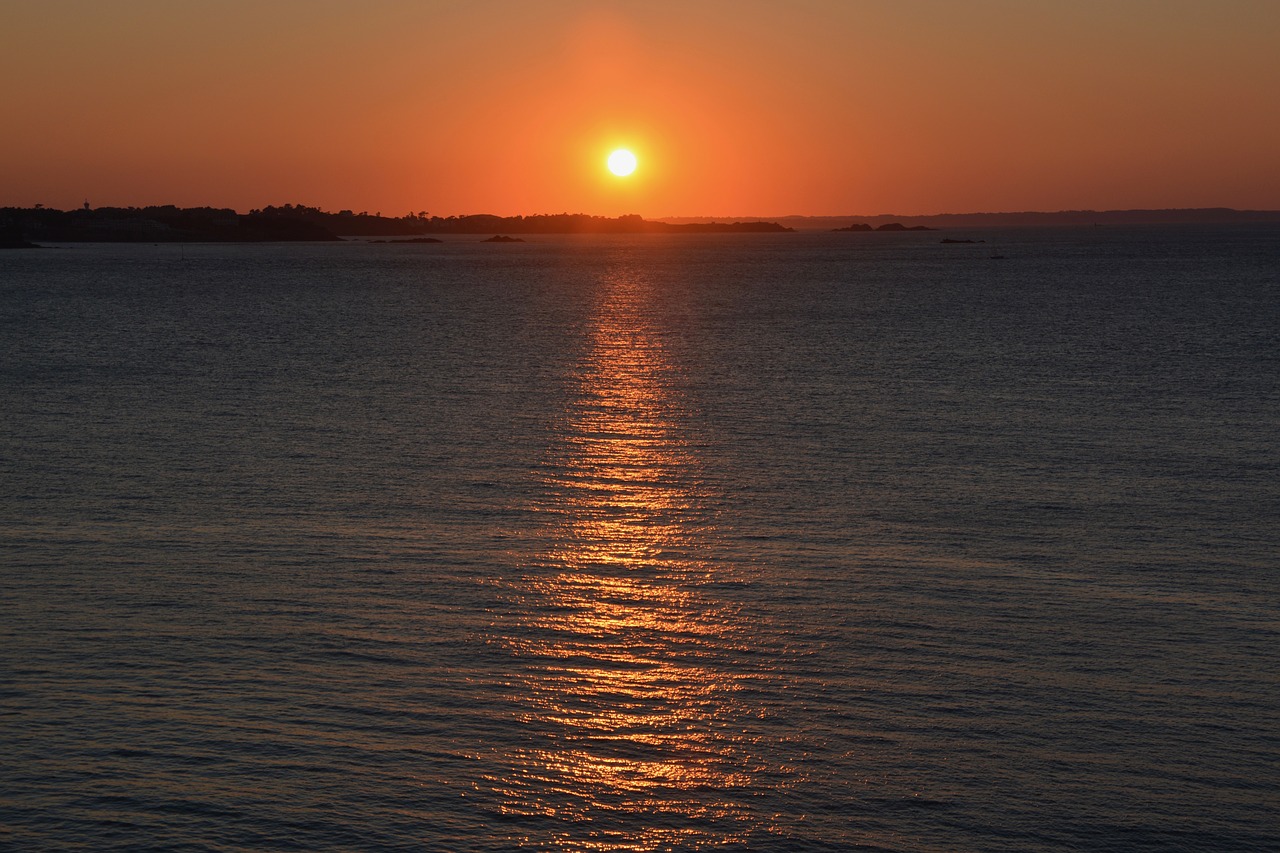 sunset sea sun free photo
