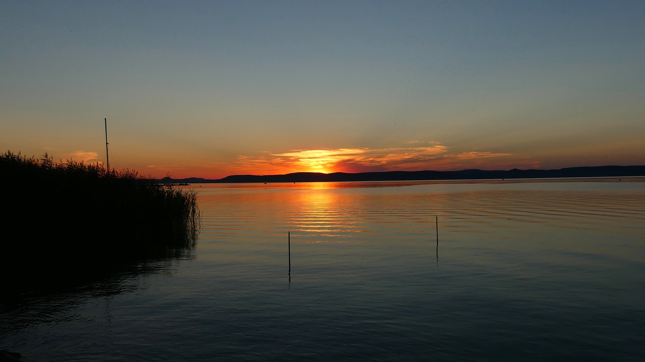 sunset lake balaton balaton free photo