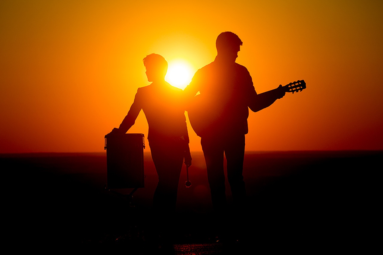 sunset music instruments free photo